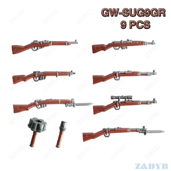 

DIY Mosin-Nagant 98K G43 WW2 Gun MOC Military Weapon Parts Mini Soldier Playmobil Figure Model Building Block Brick Children Toy