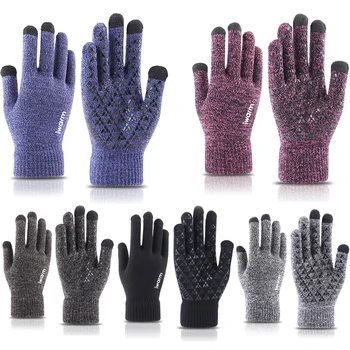 

New Touch Screen Knitted Gloves Winter Autumn Men Women Thicken Wool Mitten Outdoors Anti-slip Warmer Couple Gloves High Quality