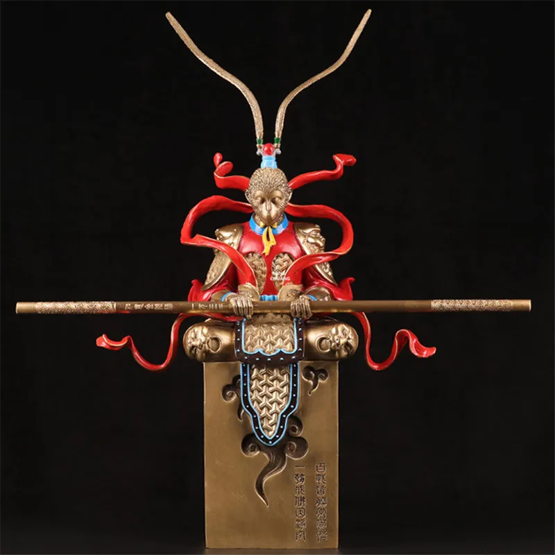 15 "Статуя короля обезьяны Sun Wukong бюст медитация полная длина портретное украшение медная фигурка игрушка коробка 39 см V755
