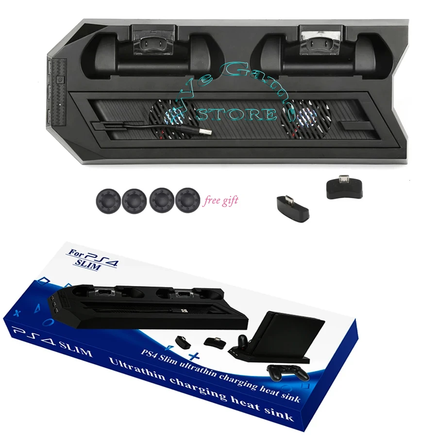 Вертикальная подставка для консоли PS4 Slim охлаждающий вентилятор зарядное