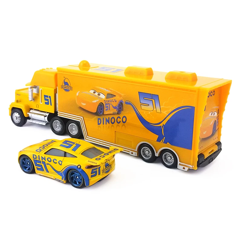 Disney Pixar Cars 3 Круз Рамирез's Hauler Truck& Dinoco Cruz 1:55 литая под давлением игрушечная машина из сплава модель свободный подарок для детей
