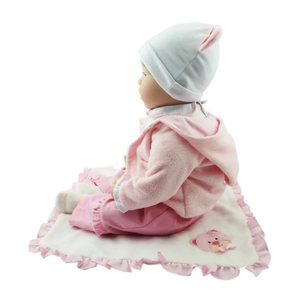 55 см Reborn Baby Doll ткань тело с плюшевым мишкой дети силиконовые babydoll Playmate подарок для девочек детские игрушки Bebe Reborn