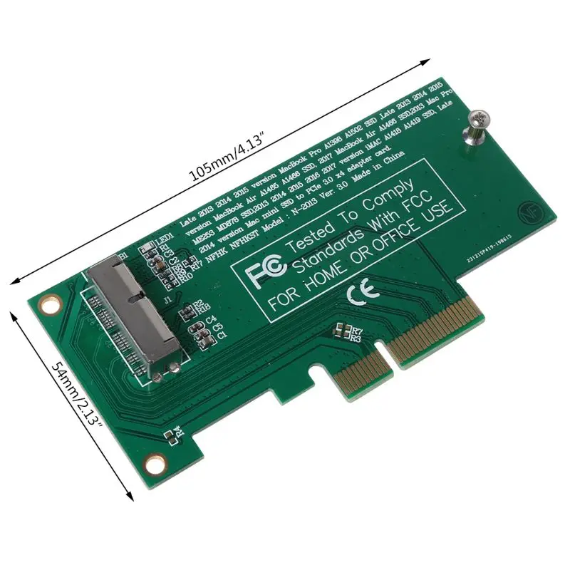 Адаптер для PCI-E 4X 16X для 2013 для MacBook Air A1465 Pro A1398 retina SSD конвертер