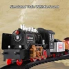 120CM Simulation Remote Control Steam Train 666CM Track DIY Assembly Whistle Sound Effect Smoking Chimney Railway Model RC Toys 4