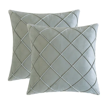

2pcs Solid Grey Pillow Covers Soft Velvet Home Decorative Cushion Cover White Grey For Sofa Chair Couch 45x45cm 50x50cm 60x60cm