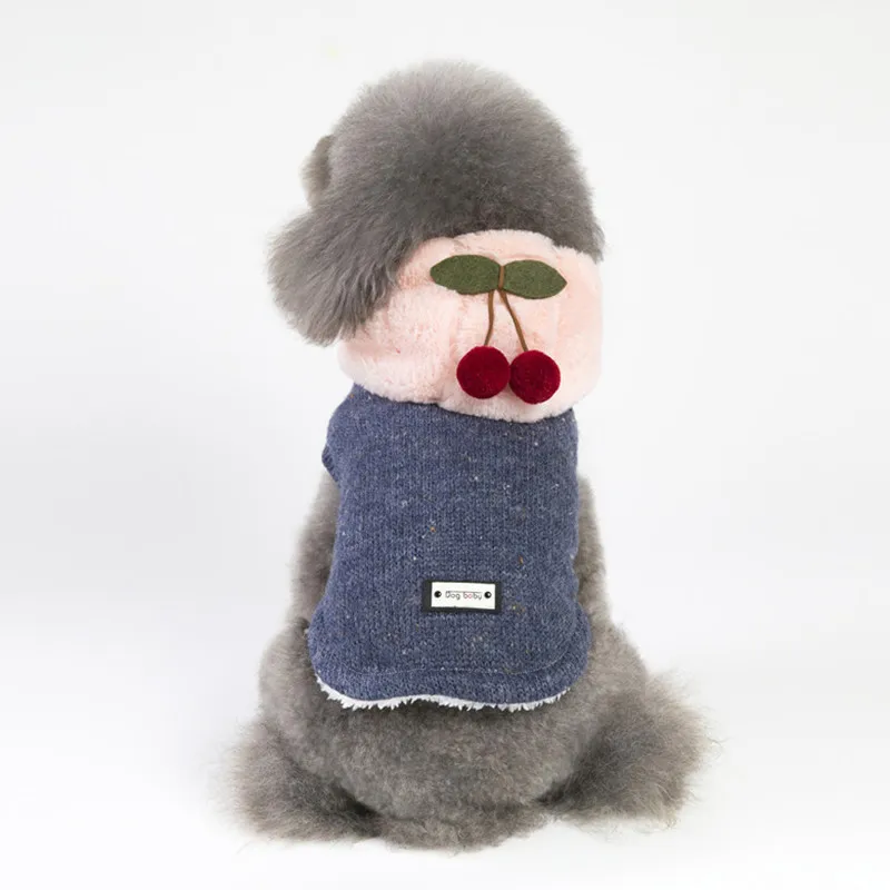 10 шт./лот вишневая теплая одежда для собак зимнее пальто для собак шерстяной свитер маленькая куртка для собаки s одежда для домашних животных