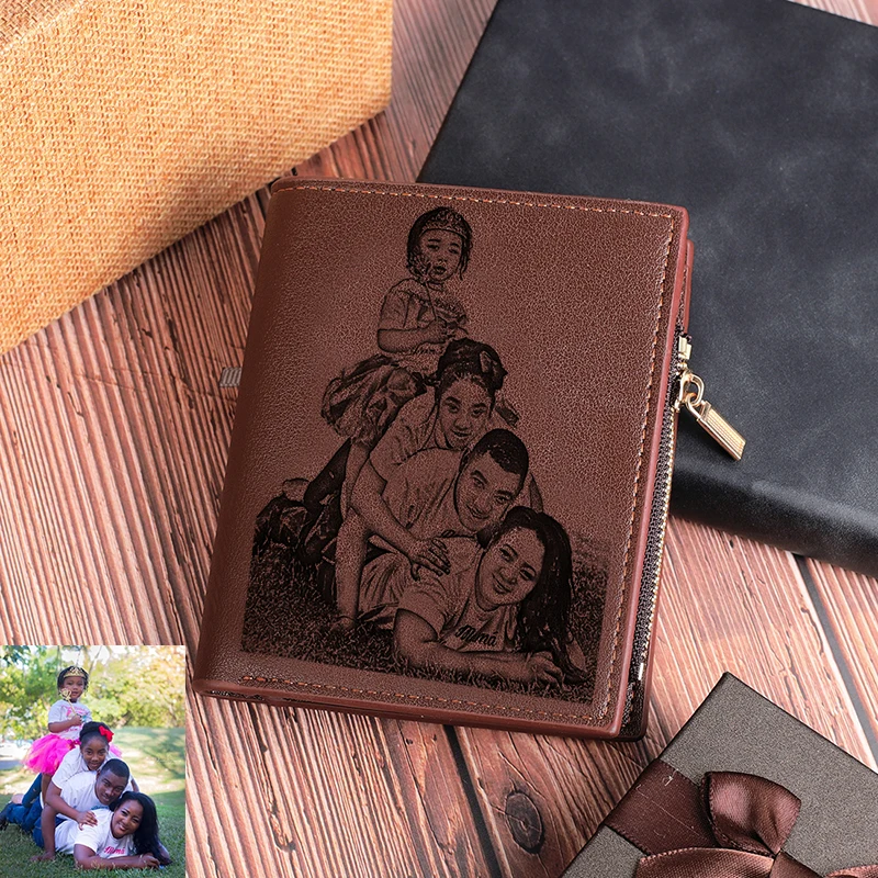 Personalise Men's Wallet Designed for Musicians Scannable Spotify  Carved Music Song Wallet Unique Gift PU Leather Vertical Wall
