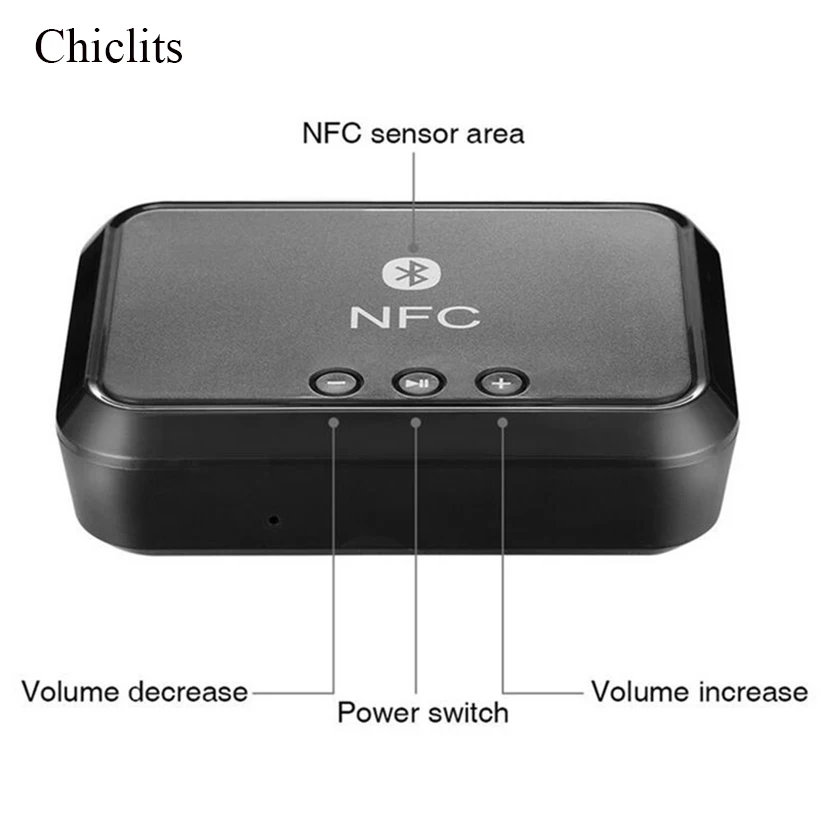 Bluetooth приемник Chiclits NFC/USB диск для чтения музыки стерео беспроводной адаптер 3,5 мм AUX/RCA автомобильный динамик аудио приемник