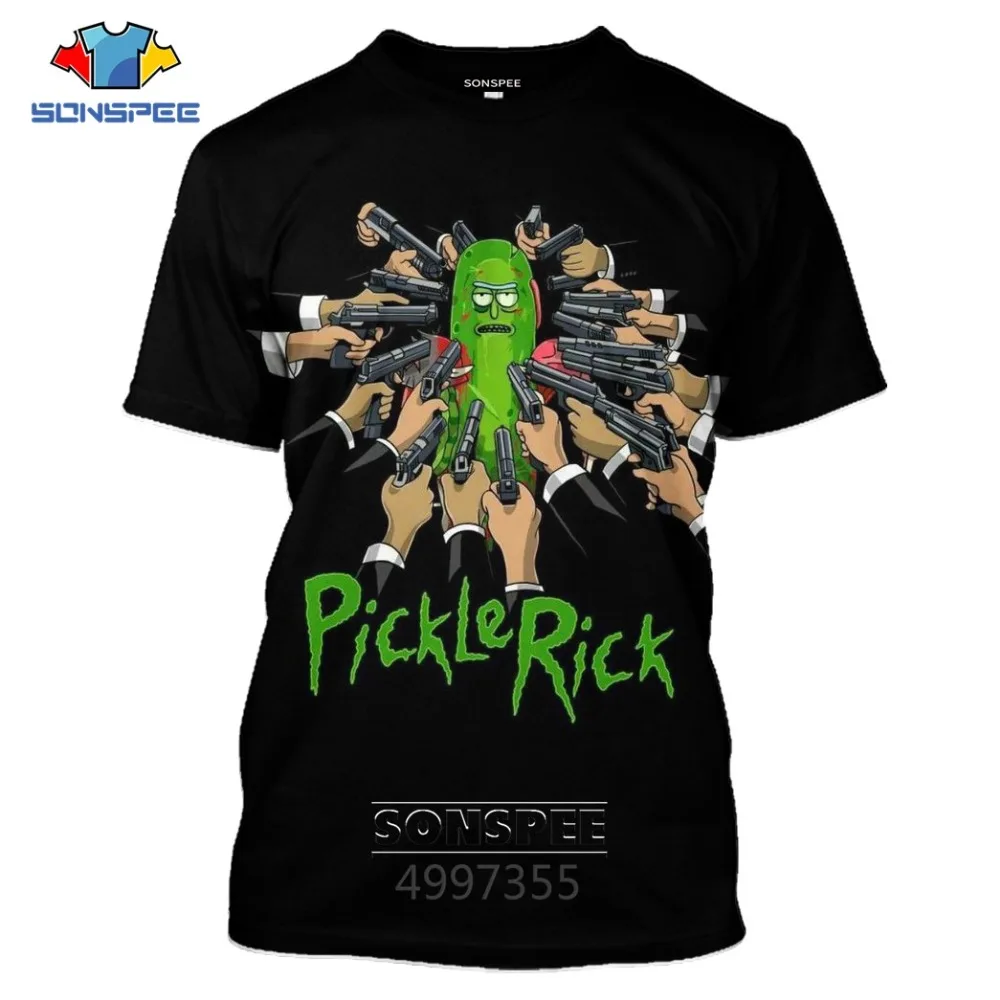SONSPEE Pickle Rick guns Harajuku/Одежда для взрослых и детей с 3D принтом; толстовки; толстовка; футболка; жилет; брюки; куртка для женщин и мужчин; D86