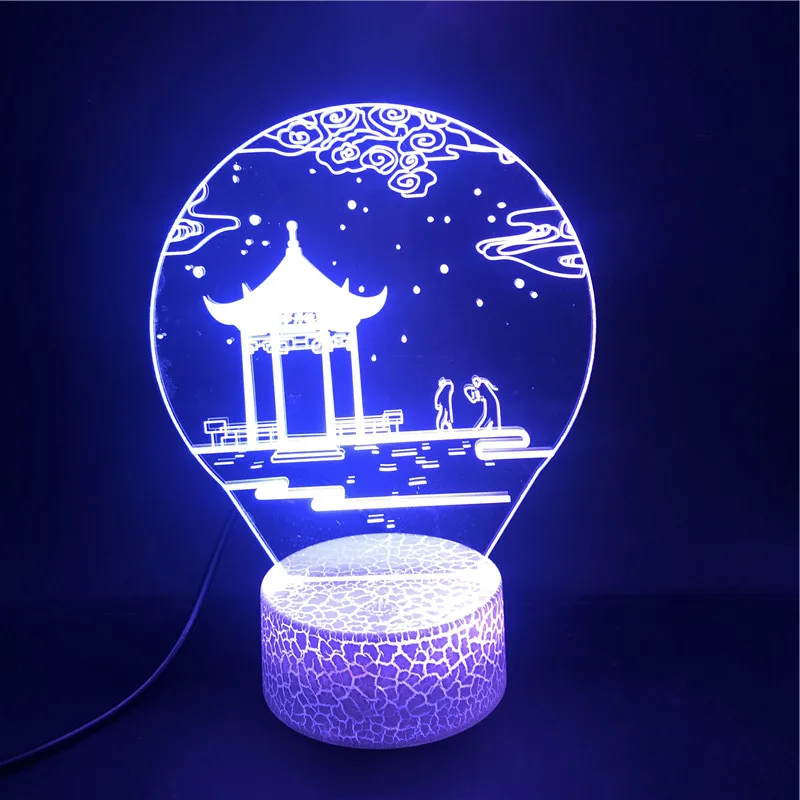 3d лампа China Culture Pavilion с Bluetooth динамиком лучший приз для подростков светильник Usb