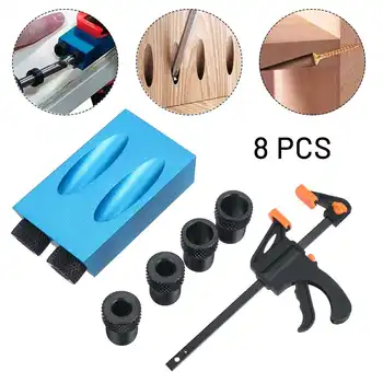 

8PCS 6/8/10mm DIY Woodworking Oblique Hole Drill 15 Degree Angle Inclined Hole Locator Puncher Jig Drill Bit Carpentry Tools