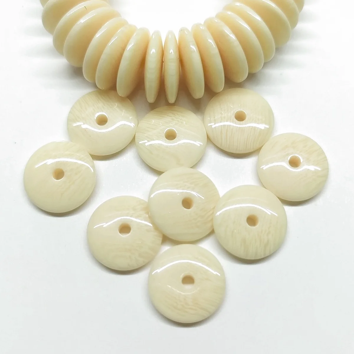100pcs Beige Flat Round Resin Resin Imitation Ivory 6mm 8mm 10mm 12mm Loose Spacer Beads Wholesale lot for Jewelry Making flat electric welding carbon electrode air pointed gouging gods 4mm 5mm 6mm 7mm 8mm 10mm 12mm