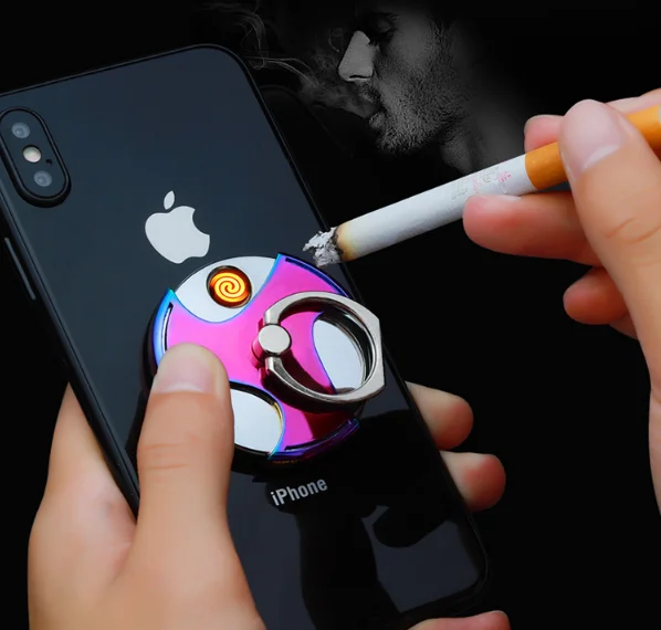 Держатель для мобильного телефона, USB зарядка, зажигалка, креативная, с кончиком пальца, верхняя, прикуриватель, электрический, горячий провод, кольцо зажигания