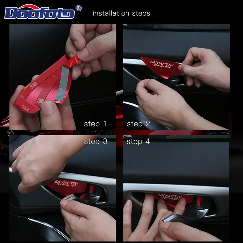 Car Styling Stickers Car Door Bowl Handle Cover Trim Interior Stickers Case For Mazda Skyactiv Technology 3 6 CX 5 CX3 Car Styling Accessories