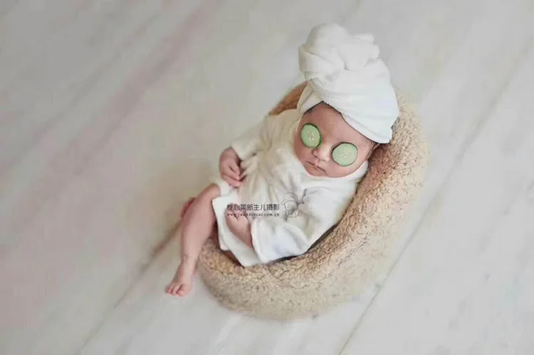 Pudcoco халат для новорожденного детский реквизит для фотосессии bebe Одежда Белый Зимний теплый хлопок толстый ребенок Фото пижамы