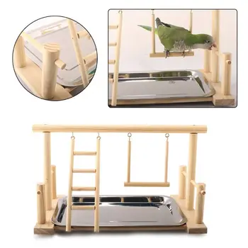 

Parrot Standing Training Frame Bird Playground with Food Tray Pet Supplies