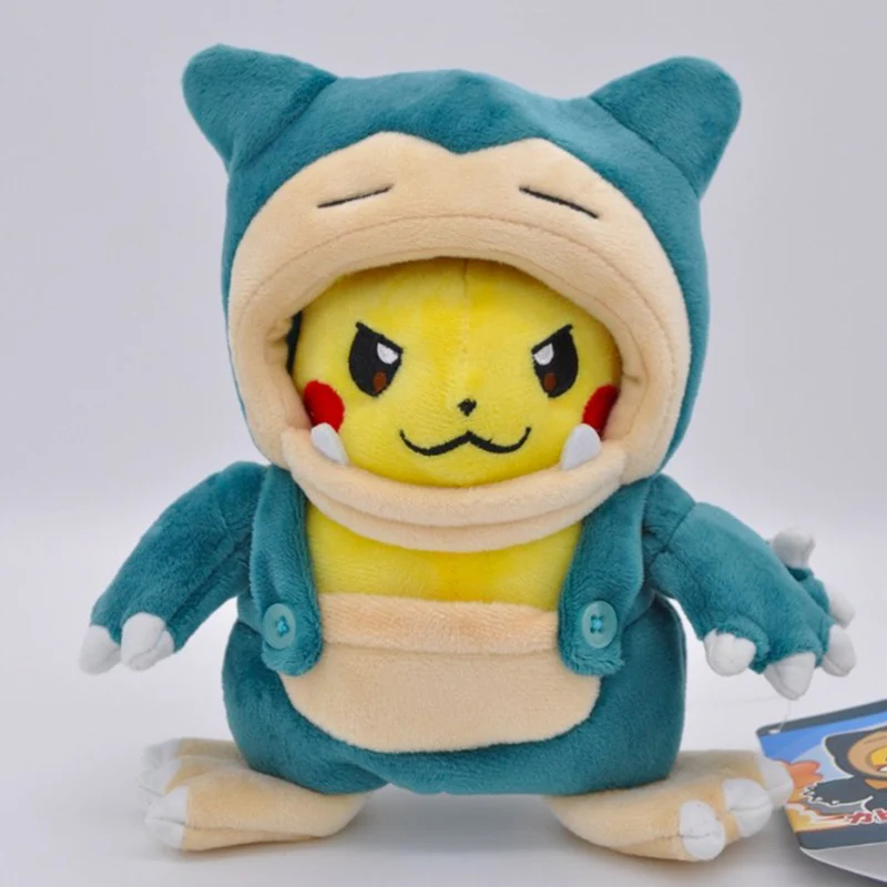 

20cm Pocket Animal Pikachu Cosplay Snorlax Stuffed Plush Dolls Detachable Pikachu Doll Toy Kids Christmas Gift SA3242