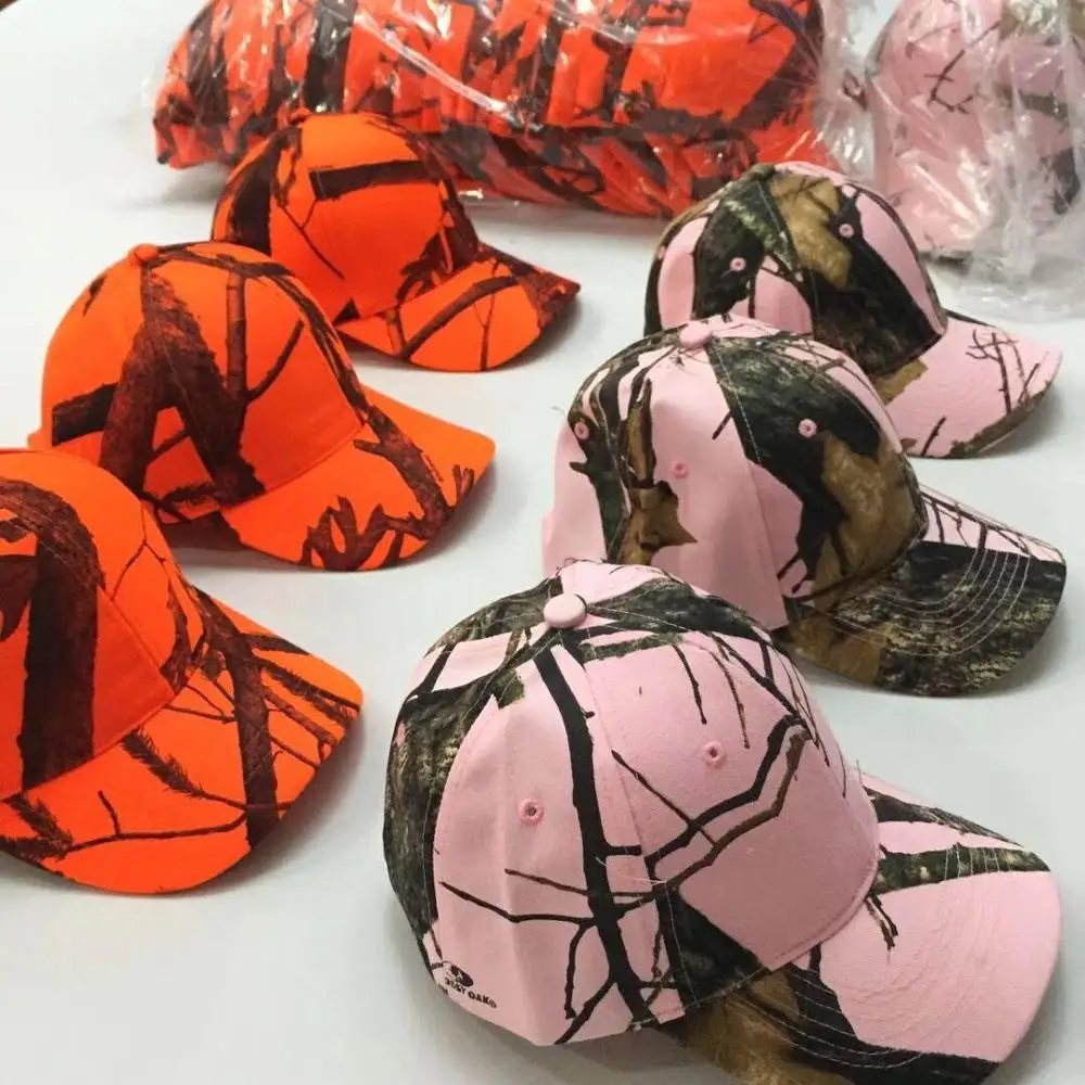 

Free shipping High quality Mossy OAK Camouflage Caps Blaze Orange Camo Hunting Caps Outdoor Baseball Snapbacks