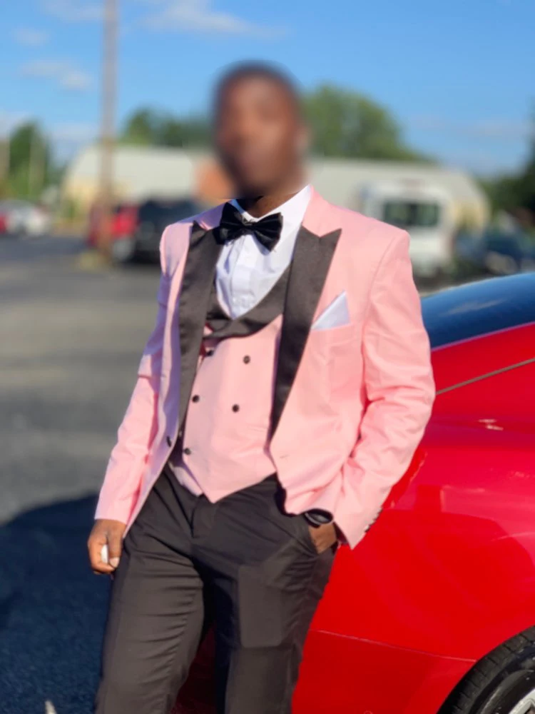 2019 new fashion Men Suit 3 piece V Neck Leisure Notched Lapel Double-breasted Tuxedos Men Suits for Wedding (Jacket+Pants+Vest)