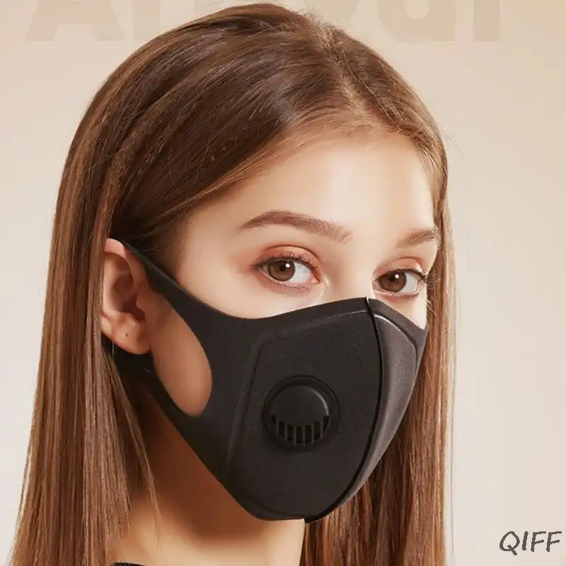 5 mouth mask with breath valve washable respirator