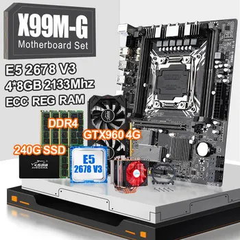 

JINGSHA X99 Lga 2011-3 Motherboard Set with E5 2678V3 and 4*8GB 2133MHZ ECC REG RAM GTX 960 4G And SSD 240GB CPU Fam