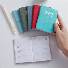 Mini carnet de poche Portable A7 2022 jours, carnet Agenda quotidien hebdomadaire, papeterie fournitures scolaires et de bureau, 365