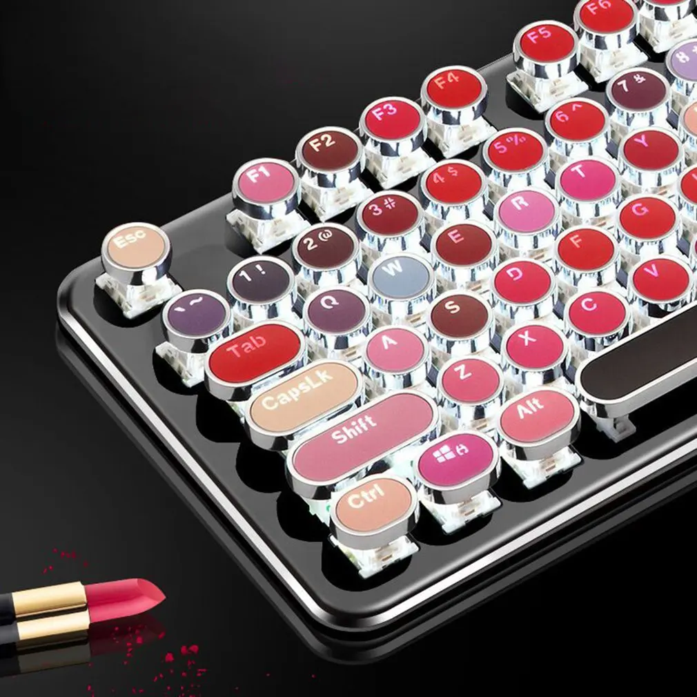 

K520 Creative Real Mechanical Mouth Red Computer Keyboard Retro Laptop Desktop Keyboard Computer Accessories