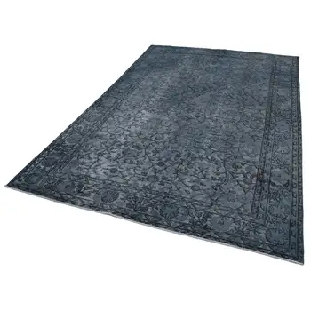 

212x312 Cm Grey Handmade Over Dyed Rug-7x10 Ft