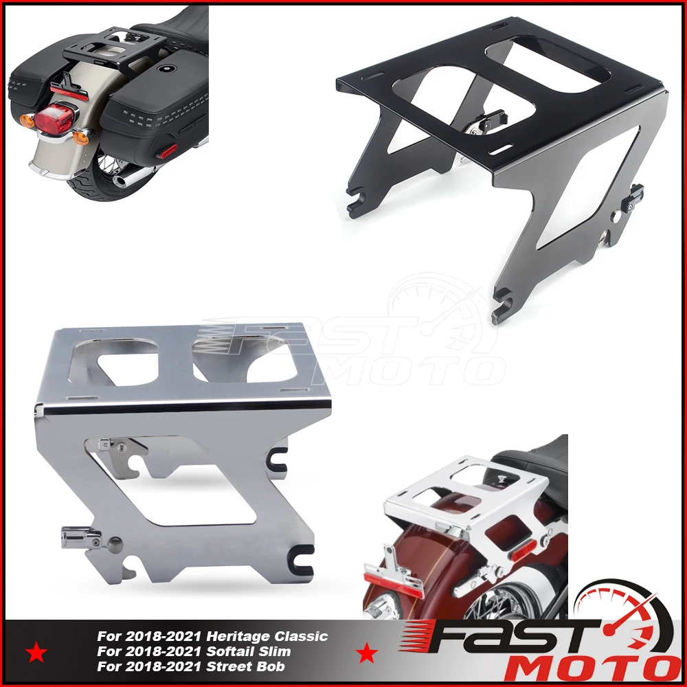 

For Harley Street Bob Softail Slim Heritage Classic FXBB FLHC FLDE 107 Solo Seat Installing Luggage Frame Rear Tour Pak Mount