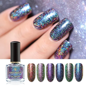 

BORN PRETTY Holographic Peacock Nail Polish 6ml Nagellak Lacquer Shinning Nail Art Varnish Black Base Needed DIY Manicuring