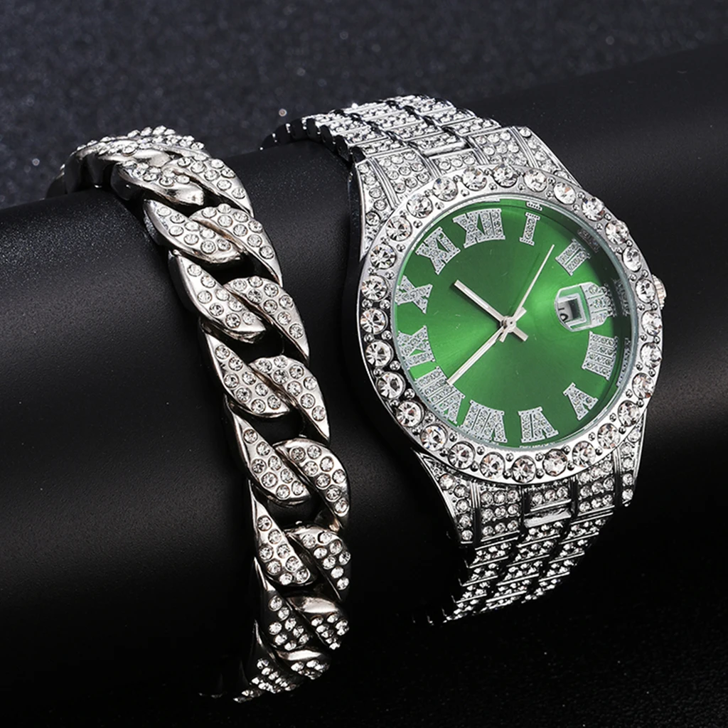 Iced Out Watch Men Luxury Brand Full Diamond Mens Watches Quartz Men's