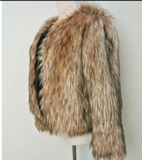 Furry Winter Women's Faux Fur Jacket Artificial Fur Overcoat Furry Coat Femme Plus Size Furry Fake Fur Outwear Z327
