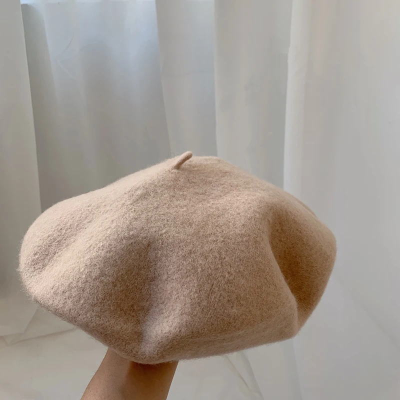 Luna&Dolphin Women 90%Wool Mushroom Rimi Blue Berets Autumn Winter Deep Eaves Knitting Artist Cap Painter Beanie Hat Sweet Color Luna&Dolphin Women 90%Wool Mushroom Rimi Blue Berets Autumn Winter Deep Eaves Knitting Artist Cap Painter Beanie Hat Sweet Color