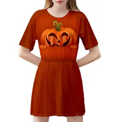 2019 Новый женский модный костюм с 3D принтом на Хэллоуин кружевное винтажное платье с коротким рукавом вечернее платье на Хэллоуин Вечерние