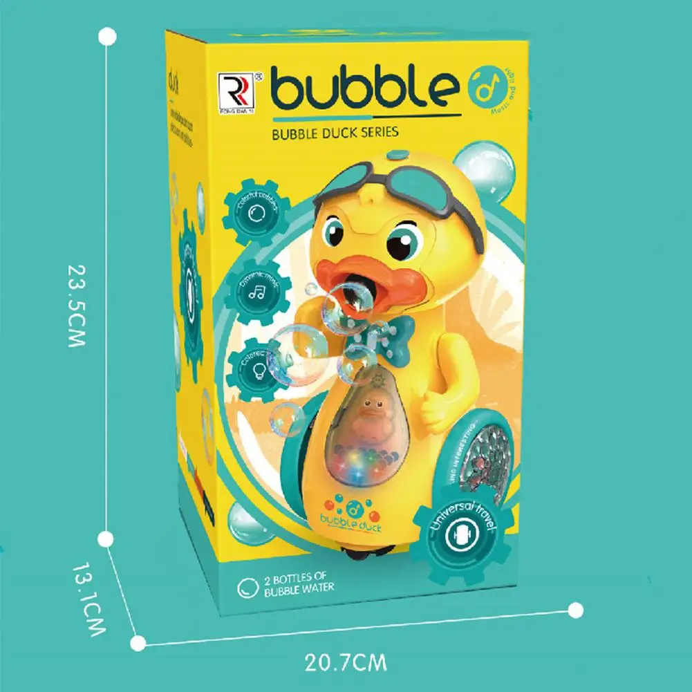 New Cute Duck Soap Bubbles Machine with Light Music For Kids Automatic Blower Toy Baby Magic Bubble Gun Summer Toys for children 5