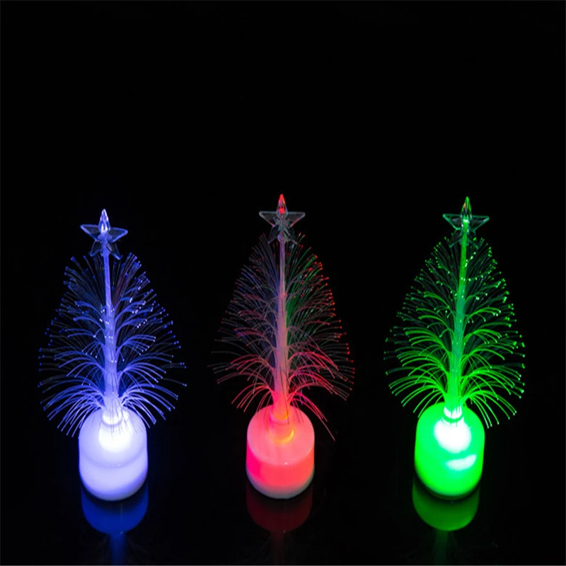 Colorful Fiber Optic Christmas Tree Night Light Christmas LED Night Lamp Decoration For Home Party Supplies Kids Gift Toys Light