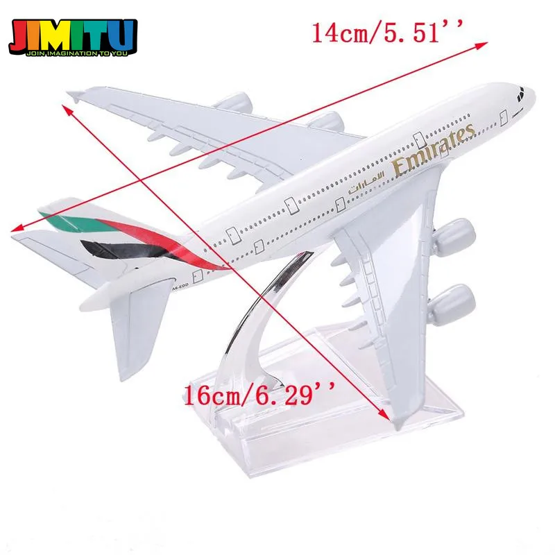 JIMITU 16 см 380 Emirates Airlines A380 авиационная модель металлические украшения авиационный самолет сувенир