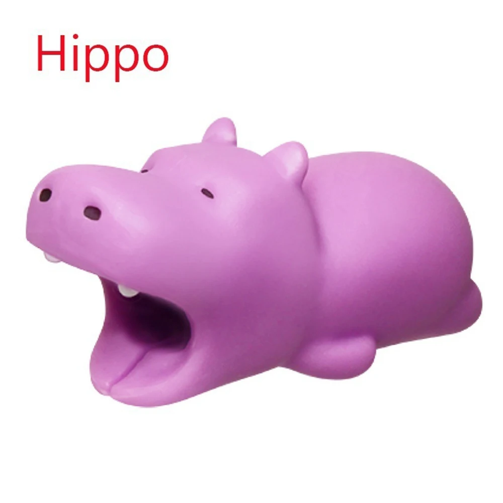 hippo Зарядный кабель для мобильного телефона, шнур для наушников, протектор с милым животным узором для всех фиксаторов проводов для мобильного телефона - Цвет: hippo