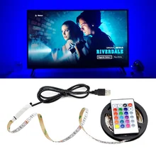 ТВ фоновая декорация USB Светодиодная лента светильник 5 в USB кабель питание RGB белый теплый белый 2835 Светодиодная лента s лампа Ruban светодиодный лента
