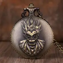Vintage mono original rey grandes ojos de cuarzo reloj de bolsillo con cadena Steampunk cadena COLLAR COLGANTE relojes de bolsillo de los hombres