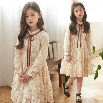 

Teenage Girls Princess Dress Winter Fleece Thicken Lace Kids Dresses for Girls Clothes Children Costume 8 10 12 13 Y Long Sleeve