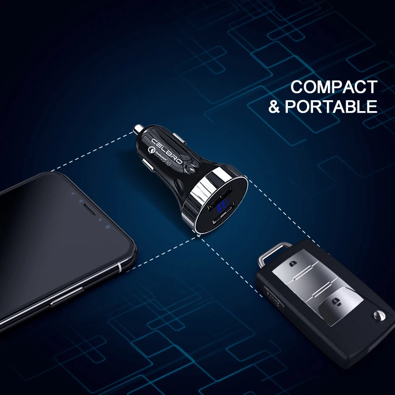 4.8A автомобильное зарядное устройство, двойной USB мобильный телефон, автомобильное зарядное устройство, 2 USB порта, автомобильное зарядное устройство для телефона, светодиодный дисплей, адаптер для телефона для iPhone, samsung