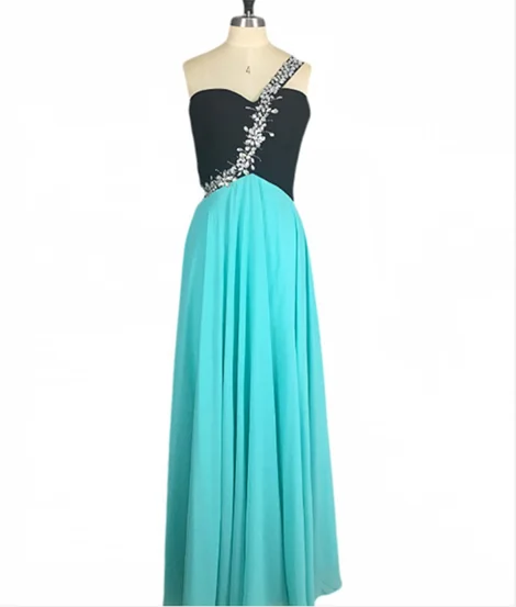 Elegant Beach Robe De Soiree Pleat Crystals Chiffon Evening Dresses One Shoulder Lace-up Vestidos De Fiesta Noche Gala Gowns