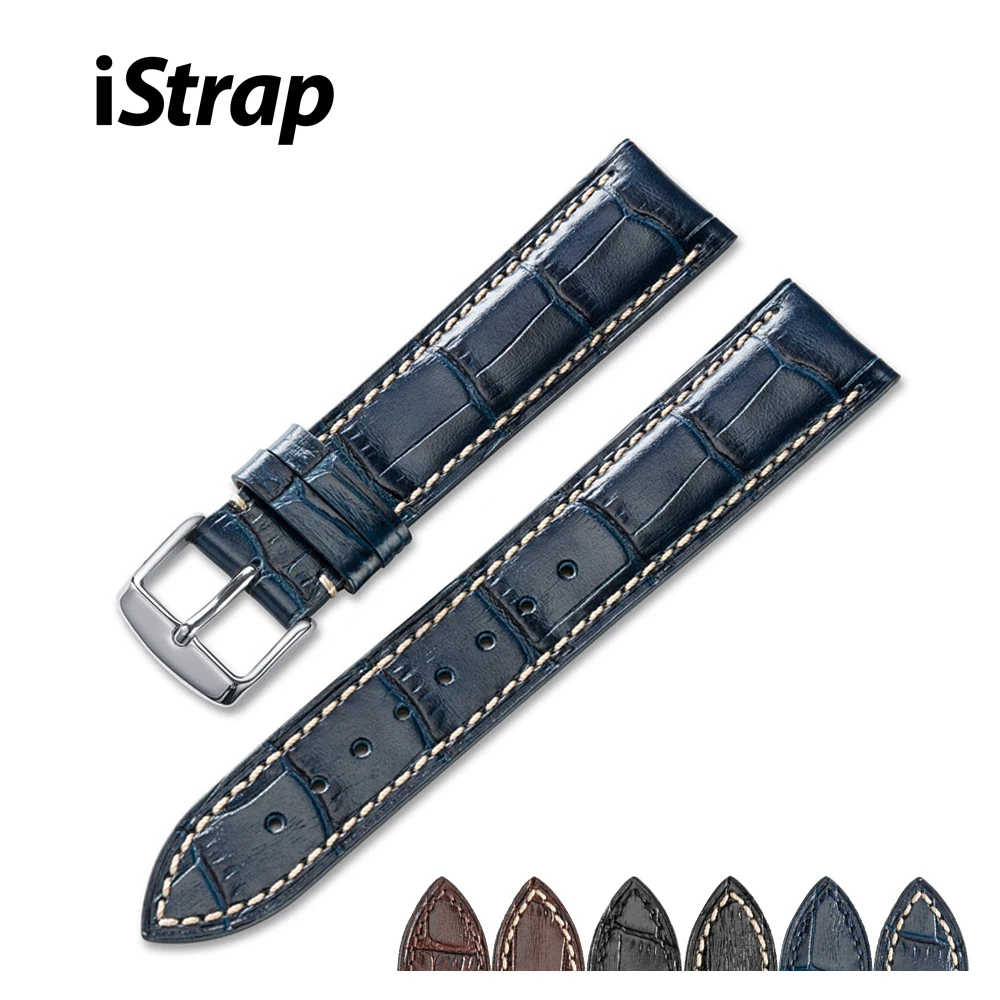 Ремешок для часов iband наручные часы на кожаном ремешке Breitling IWC Casio Seiko 16 мм 18 19 20 21 22
