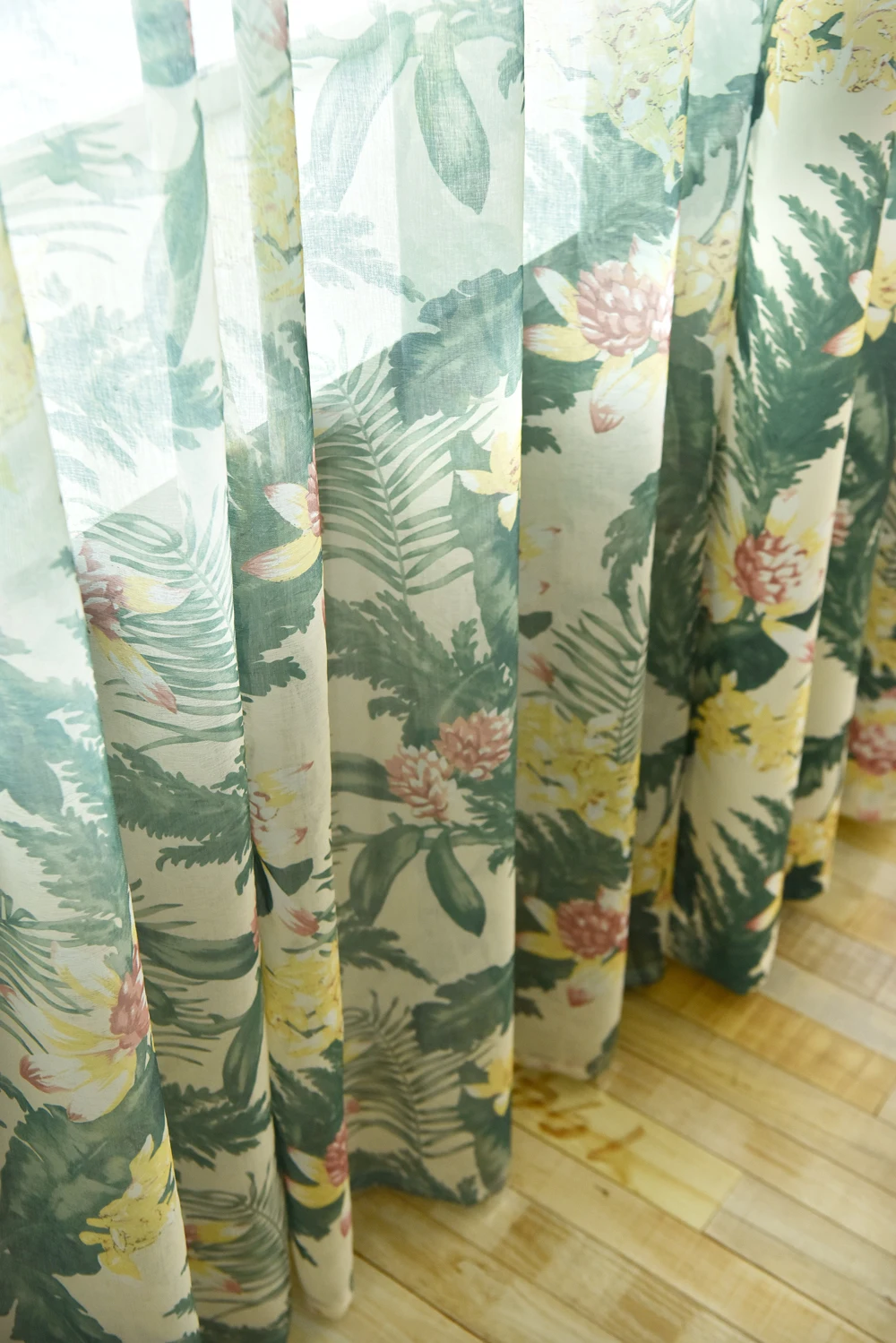 Современные картины тропические печатные шторы зеленые листья для гостиной тропический лес Тюль Портьера светонепроницаемые 85% 420 и 30