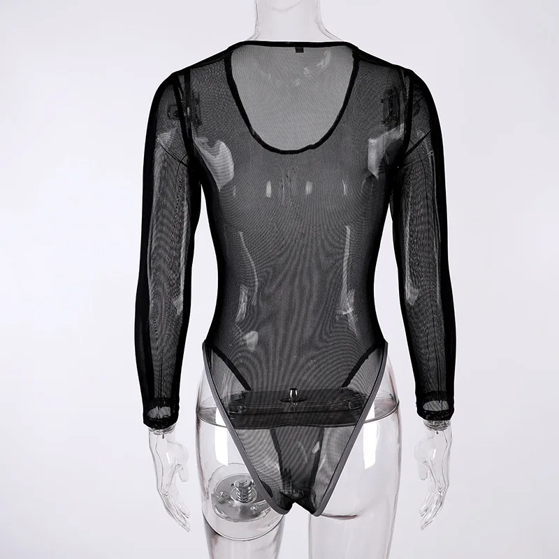 BKLD Summer Women Fashion Reflective Striped Bodysuits New Clubwear Sexy Black Mesh See Through Women Bodysuit Shorts