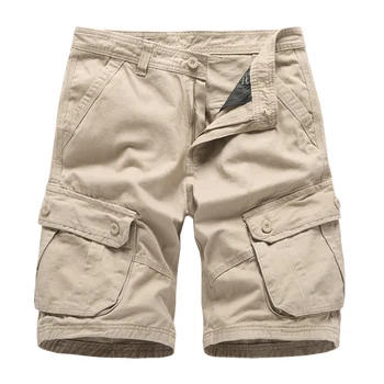 

Fashion Mens Casual Cotton Cargo Shorts Solid Beach Short Pants for Summer JL