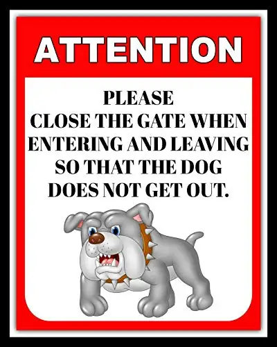 

12"X8" Please Close The Gate So That The Dog Does Not Get Out Metal Sign