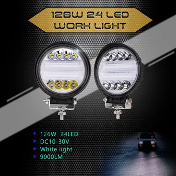 

4inch 126w Led Car Work Light 12v 24v With Free Mounting Brackets Accessories For Off Road Truck Boat Fog Light Car Light #BL5