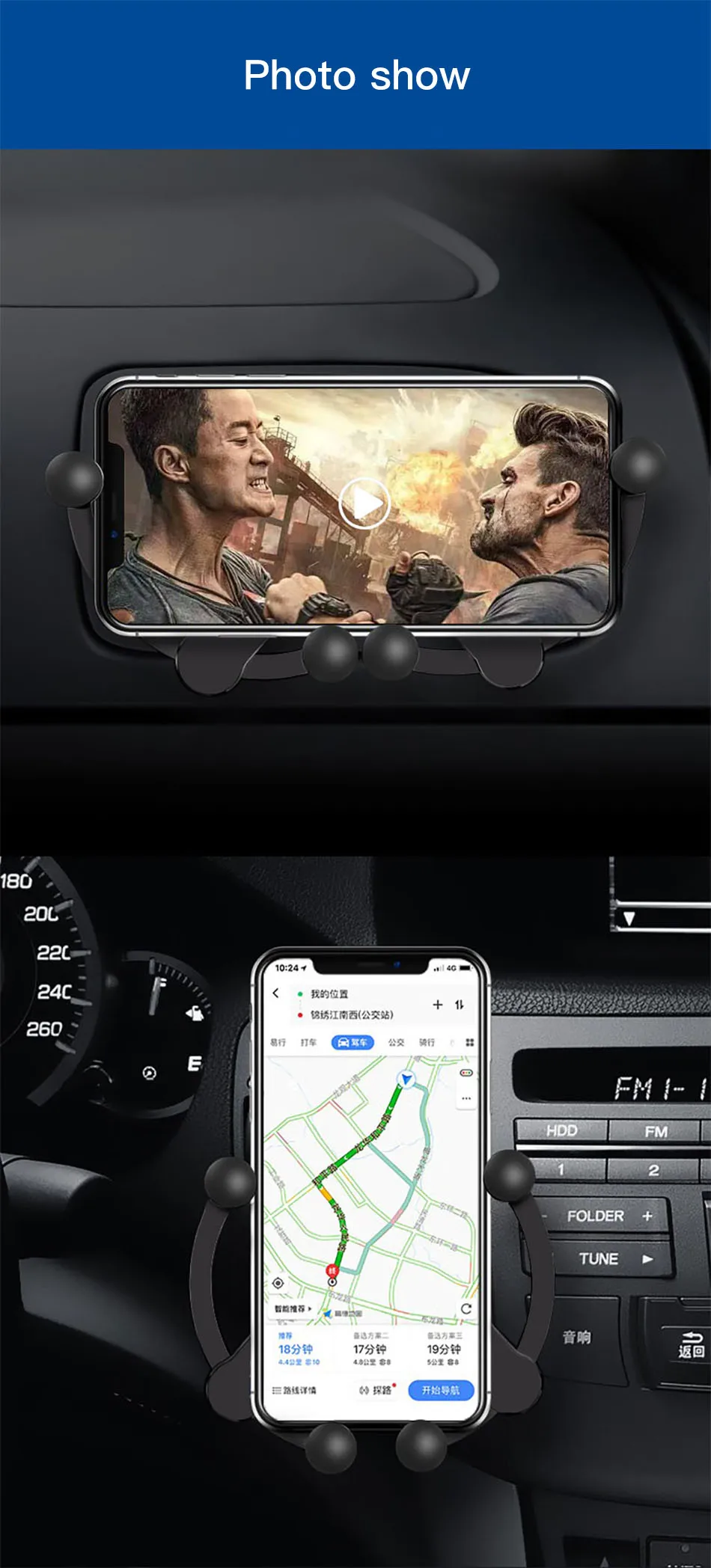 !ACCEZZ Qi Car Fast Wireless Charger For iPhone 8 8 Plus 11 Pro XS Samsung S10 S9 Huawei Mate 20 Universal Air Vent Phone Holder (6)